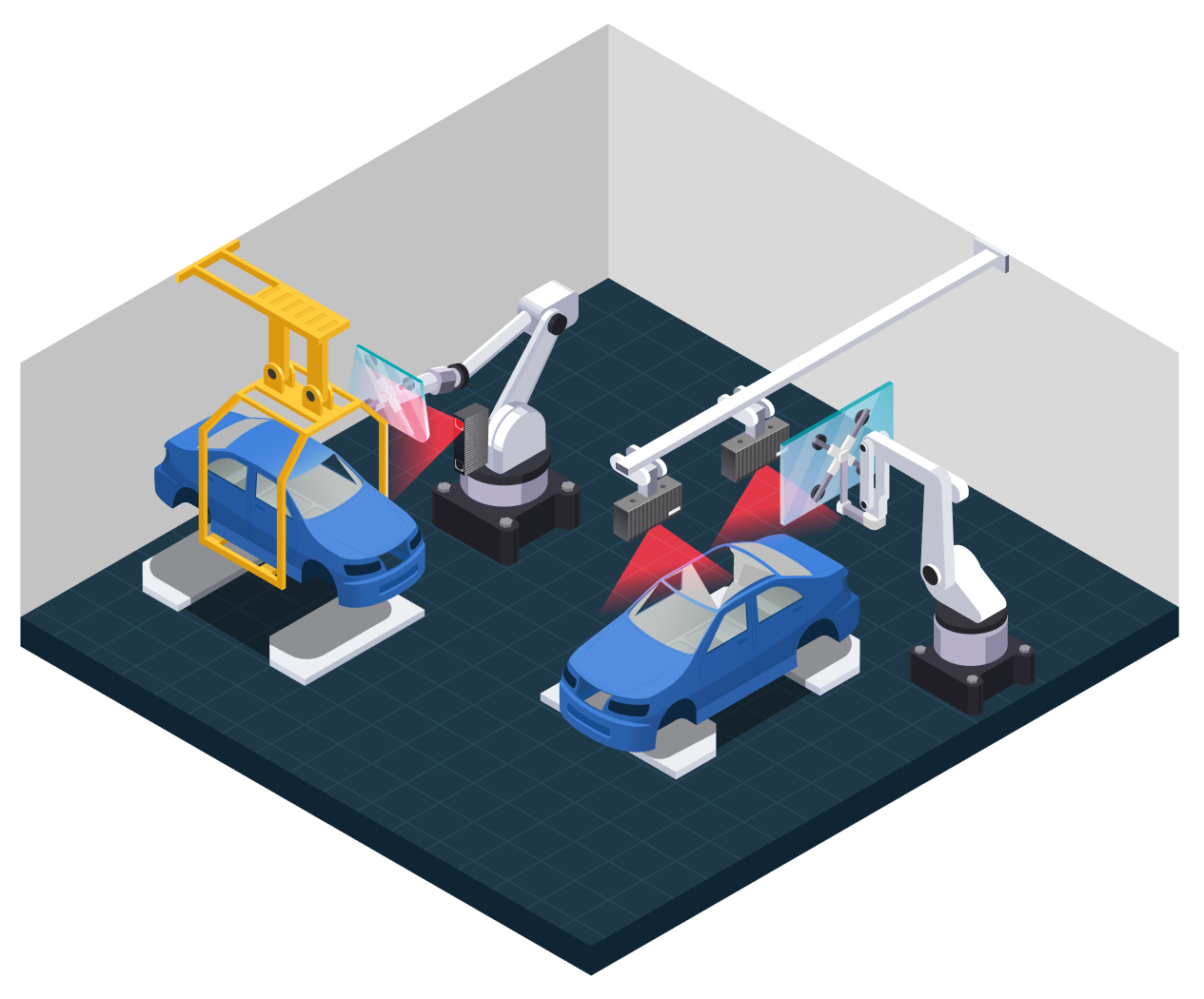 글라스/파노라마 선루프 자동장착 시스템